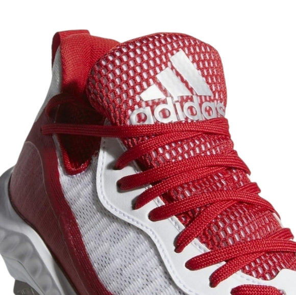 Adidas Men's Icon V Bounce Iced Out Baseball Red and White Cleats, Size 7-1/2 - Picture 10 of 15